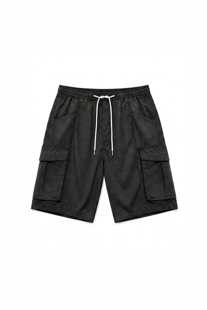 Men's Summer Multi-Pocket Drawstring Cargo Bermuda Shorts