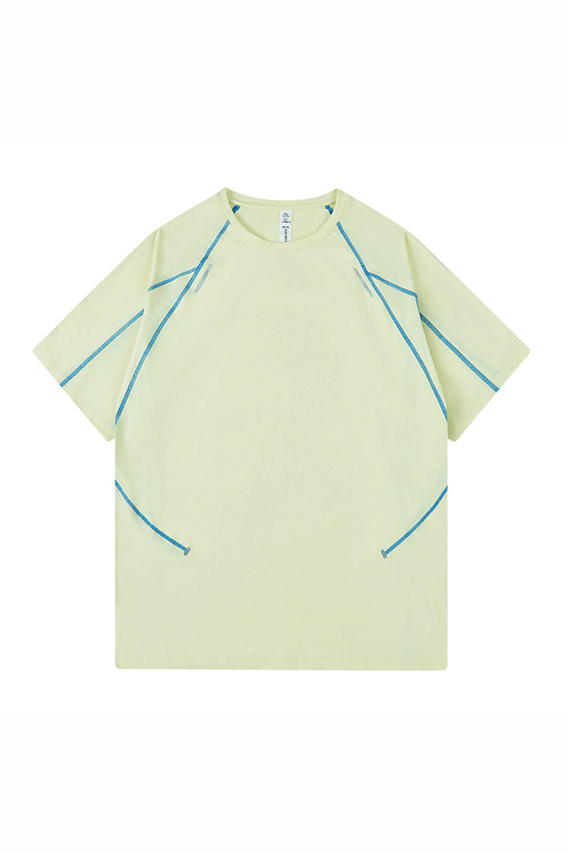 Men's Summer Reflective Contrast Quick-Dry Athletic T-Shirt