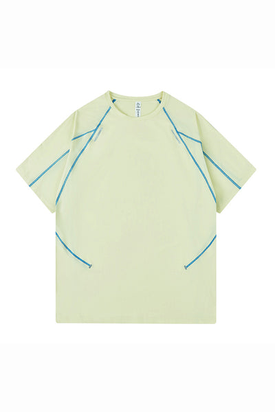 Men's Summer Reflective Contrast Quick-Dry Athletic T-Shirt