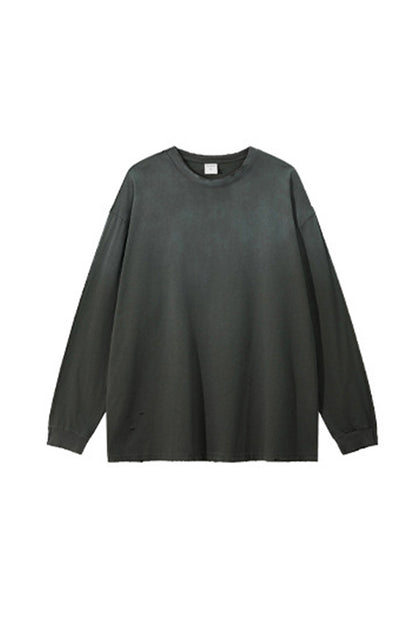 Women's 275g Vintage Cotton Spray Washed Raw Hem Long Tee