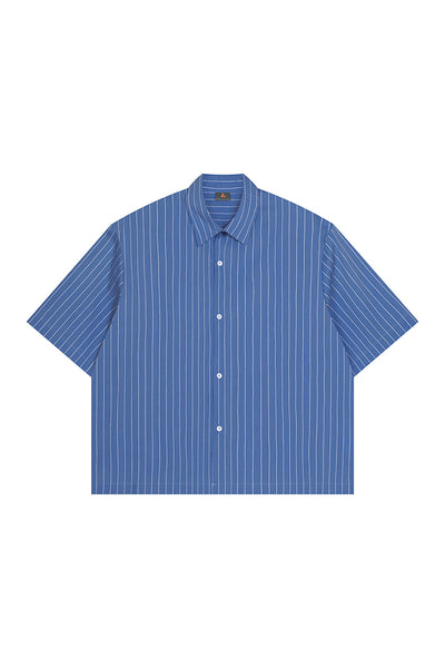 Men's Summer Cropped Vertical-Stripe Stretch Casual Shirt