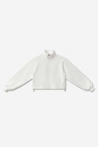 Women's Fall Winter Half-Zip Cropped Drawstring Sweatshirt