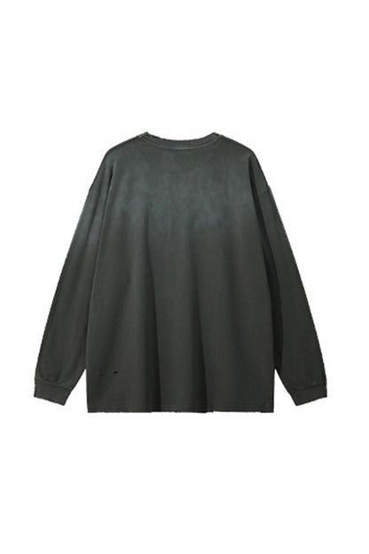 Women's 275g Vintage Cotton Spray Washed Raw Hem Long Tee