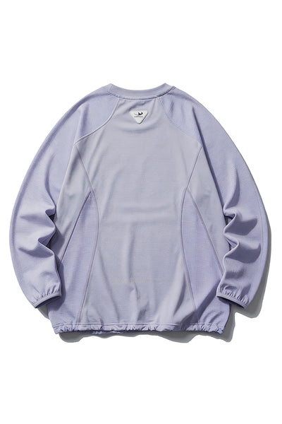Men Fall Mesh Spliced Crew Neck Sports Long Sleeve Top