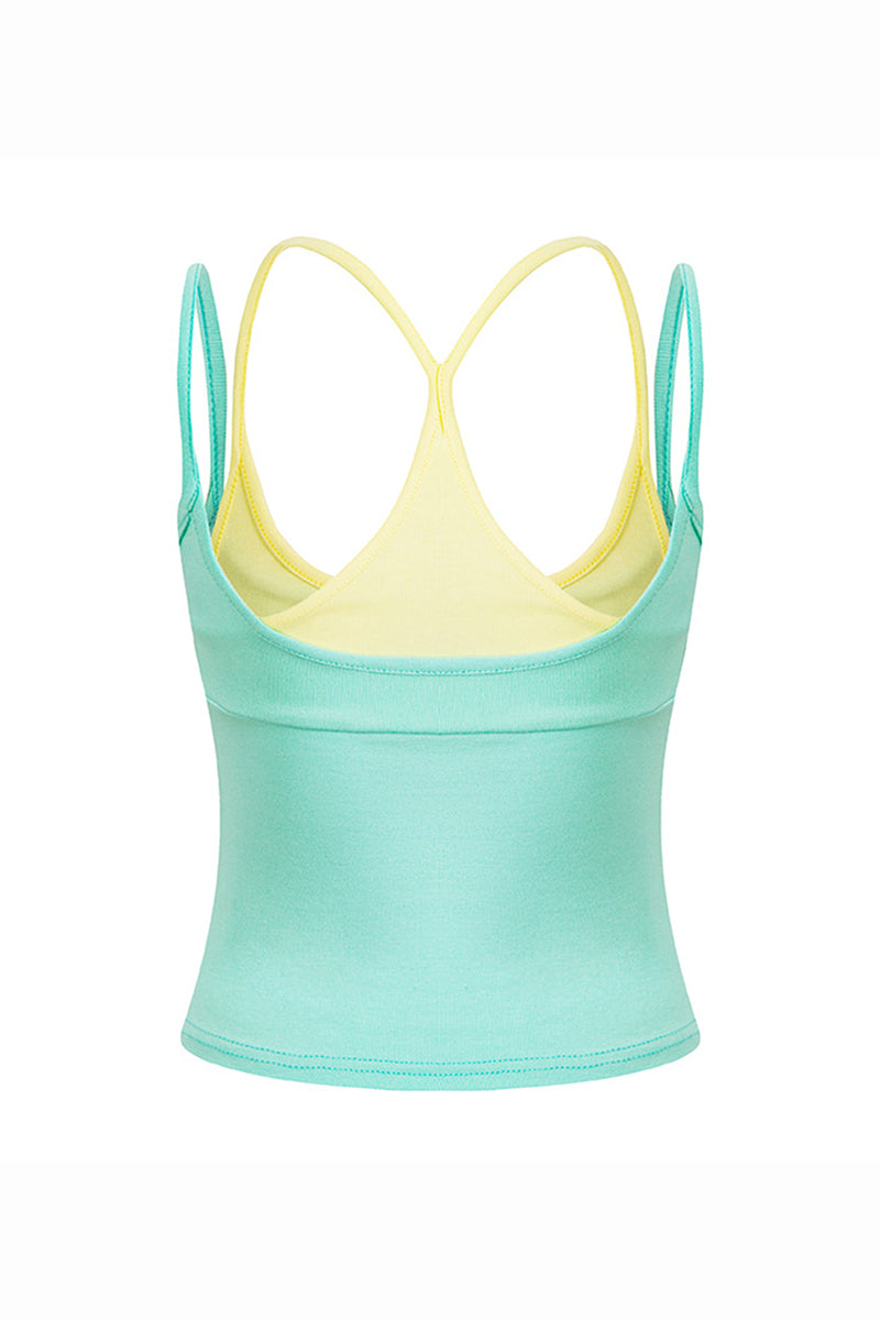 Women's Summer 2026 Colorblock Street Mock Layer Crop Tank