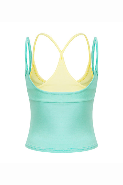 Women's Summer 2026 Colorblock Street Mock Layer Crop Tank