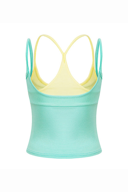 Women's Summer 2026 Colorblock Street Mock Layer Crop Tank