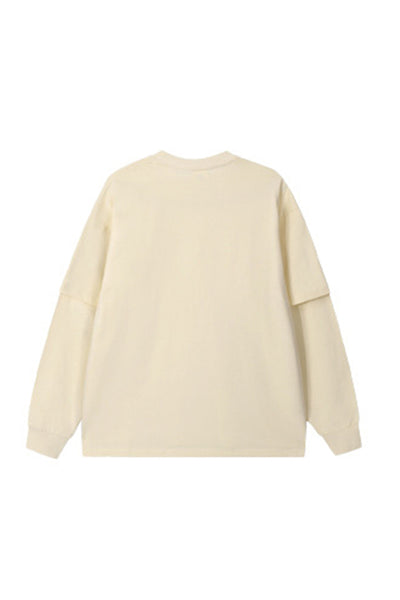 Unisex Teen Fall 305g Heavy Long Sleeve Mock Layer Tee