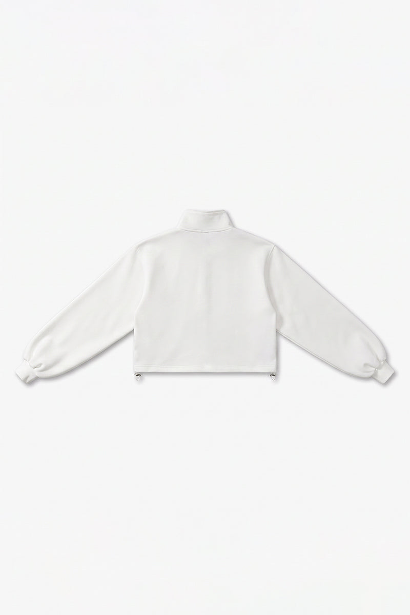 Women's Fall Winter Half-Zip Cropped Drawstring Sweatshirt