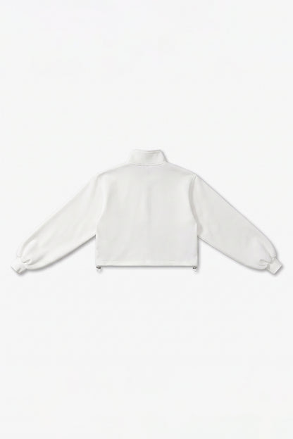 Women's Fall Winter Half-Zip Cropped Drawstring Sweatshirt