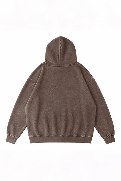 Women's Fall Winter Vintage Washed Cropped Pocket Hoodie