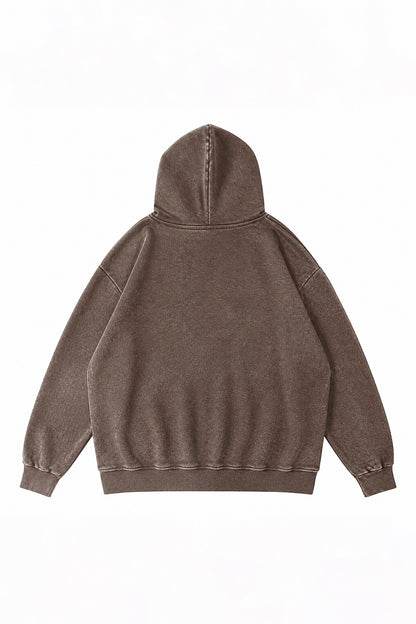 Women's Fall Winter Vintage Washed Cropped Pocket Hoodie