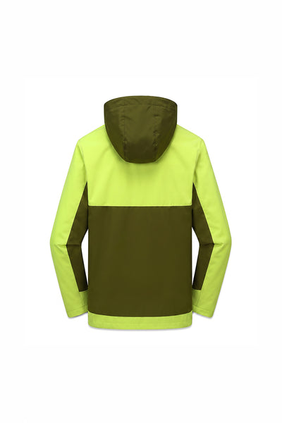 Men's Fall Winter Colorblock Hooded Windproof Shell Jacket