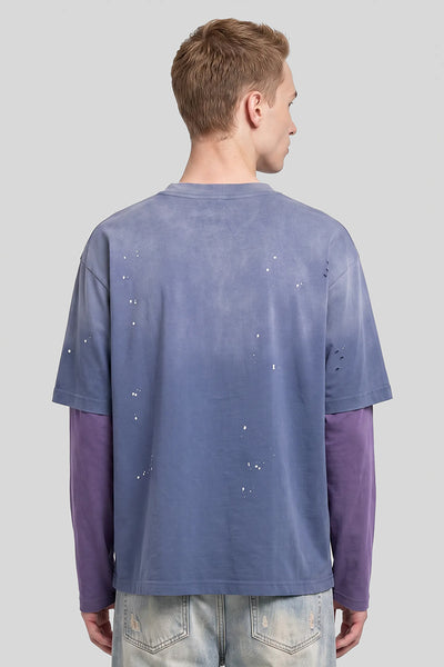 Men's Summer Distressed Layered Ripped Long-Sleeve T-Shirt