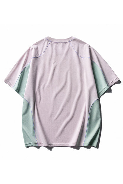 Men Summer Color Block Quick Dry Sports T Shirt