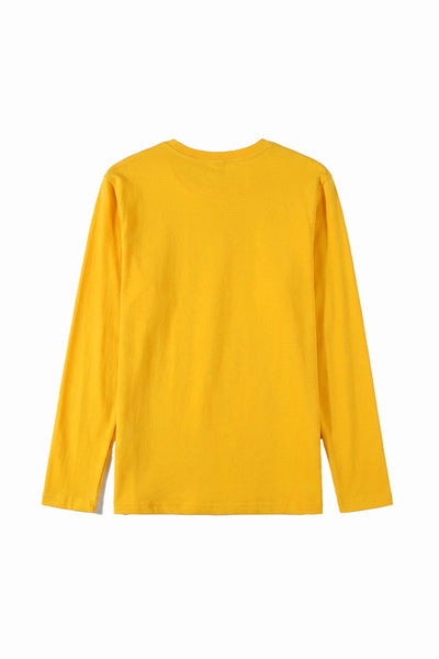 Men's Fall Combed Cotton Solid Crewneck Long-Sleeve T-Shirt