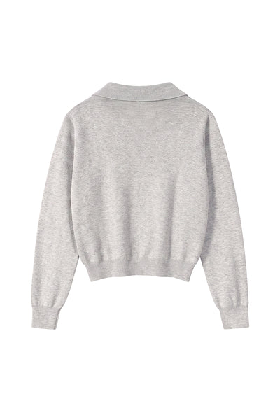 Unisex Fall Clothing 420G Cropped Polo Collar Knit Sweater