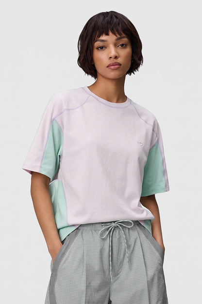 Women Summer Color Block Quick Dry Sports T Shirt