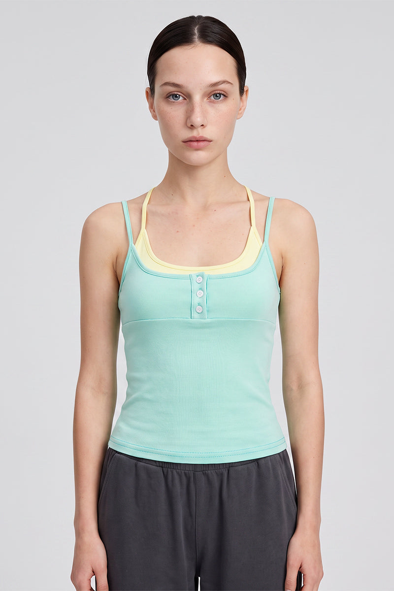 Women's Summer 2026 Colorblock Street Mock Layer Crop Tank