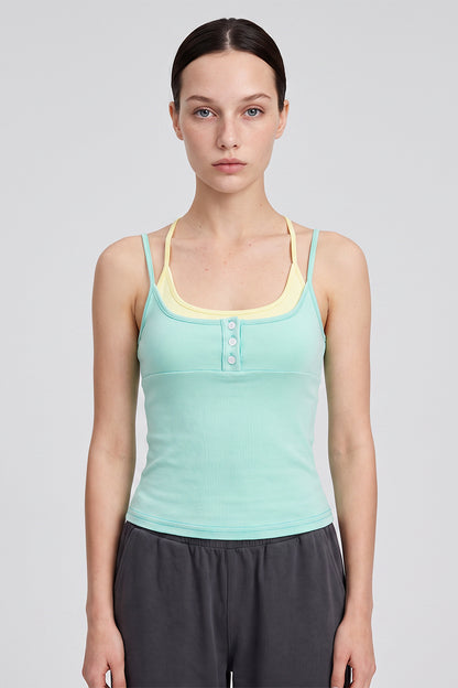 Women's Summer 2026 Colorblock Street Mock Layer Crop Tank