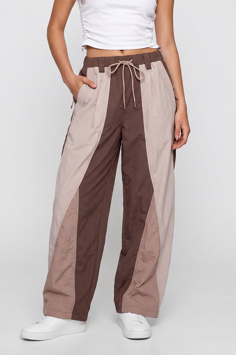 Women Spring Color Block Quick Dry Outdoor Cargo Pants
