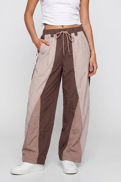 Women Spring Color Block Quick Dry Outdoor Cargo Pants