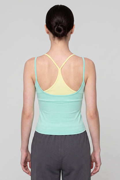 Women's Summer 2026 Colorblock Street Mock Layer Crop Tank