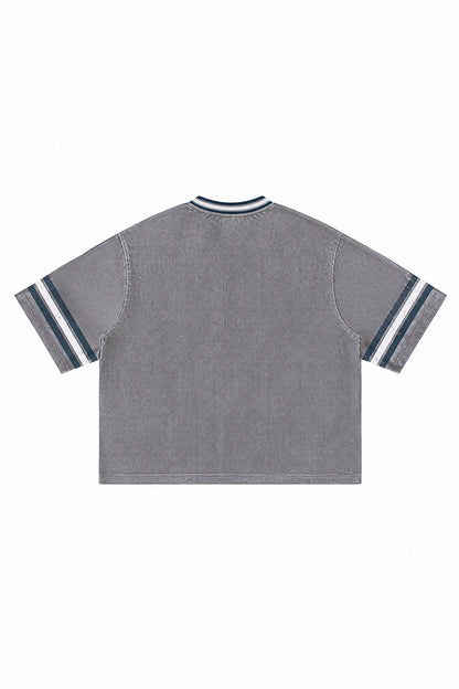 Men's Summer Striped V-Neck Breathable Athletic T-Shirt