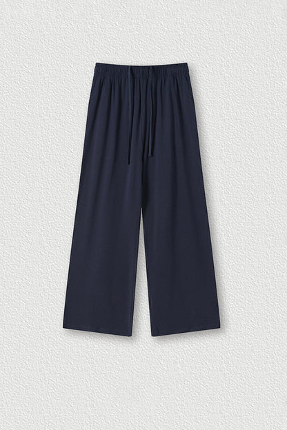 Men's Streetwear Relaxed High-Elastic Straight-Leg Pants
