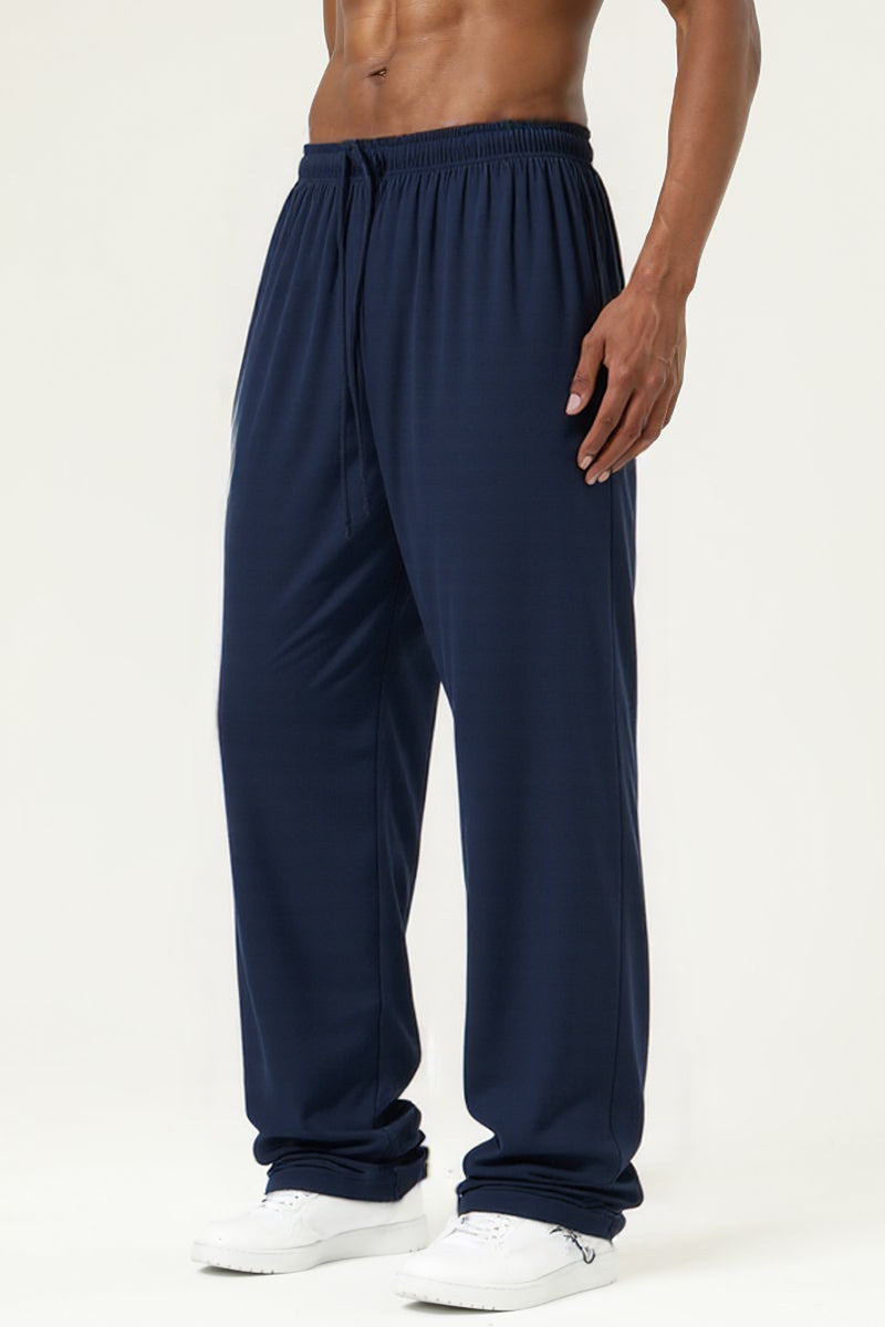 Men's Streetwear Relaxed High-Elastic Straight-Leg Pants