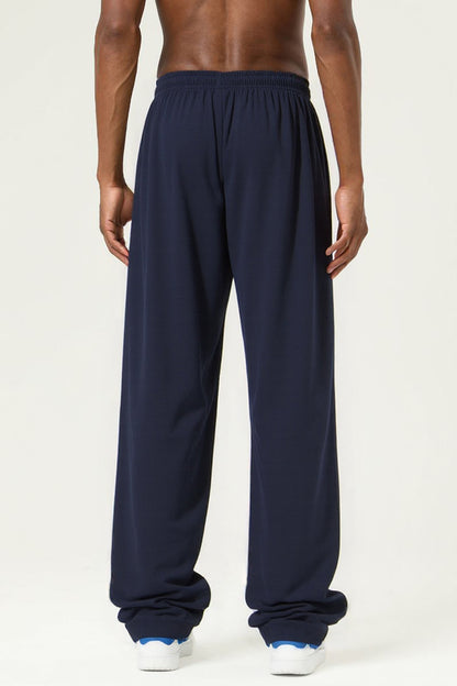 Men's Streetwear Relaxed High-Elastic Straight-Leg Pants