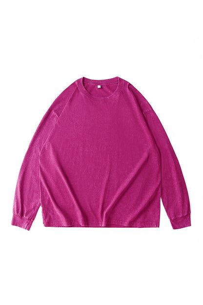 Men's Fall Winter Vintage Washed Oversized Long-Sleeve Tee