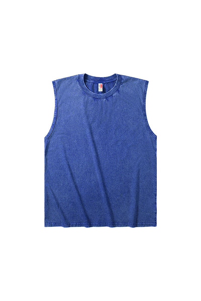 Men's Summer Vintage Washed Raw-Edge Sleeveless Tank Top