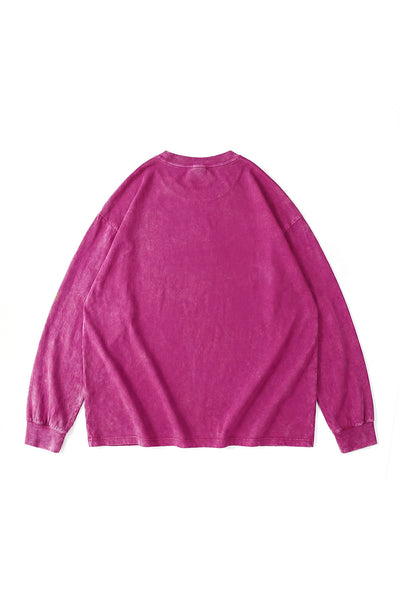 Men's Fall Winter Vintage Washed Oversized Long-Sleeve Tee