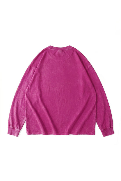 Women's Fall Vintage Washed Oversized Long-Sleeve T-Shirt