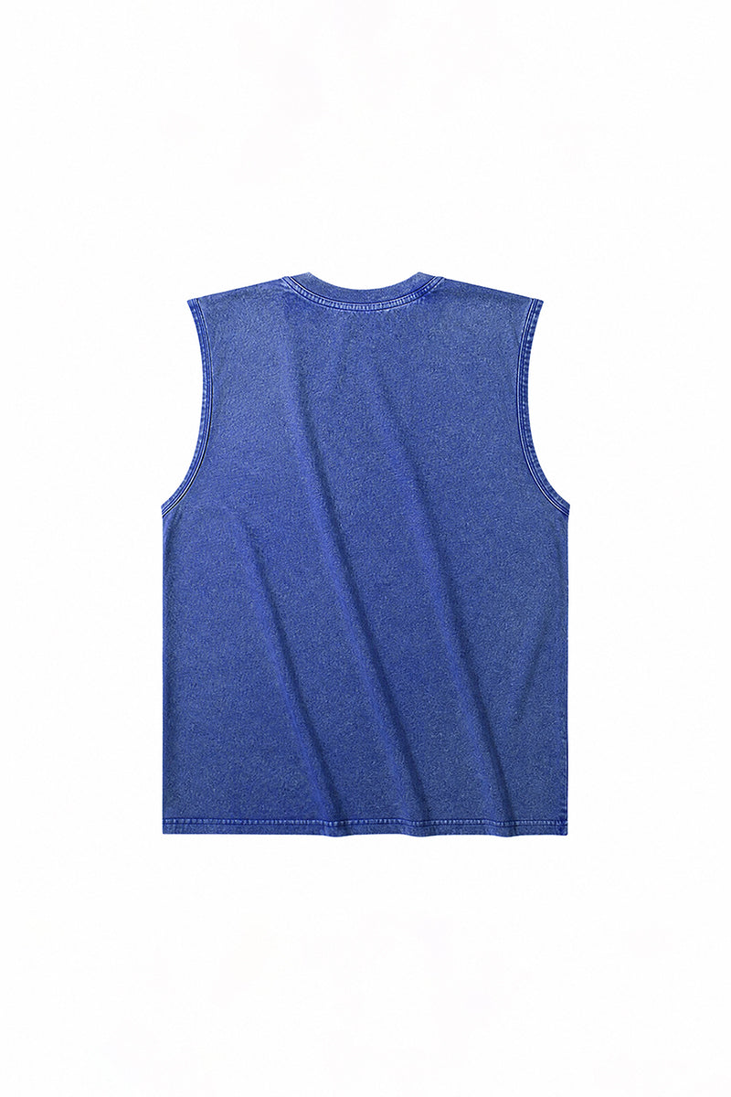 Men's Summer Vintage Washed Raw-Edge Sleeveless Tank Top