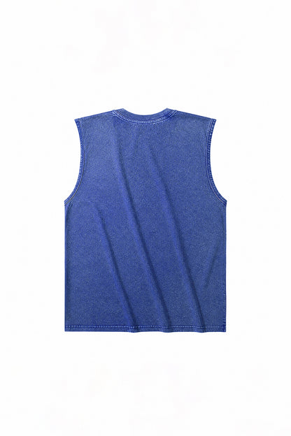 Men's Summer Vintage Washed Raw-Edge Sleeveless Tank Top