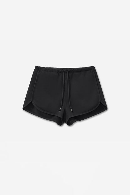 Women's Summer Cotton Drawstring Curved-Hem Athletic Shorts