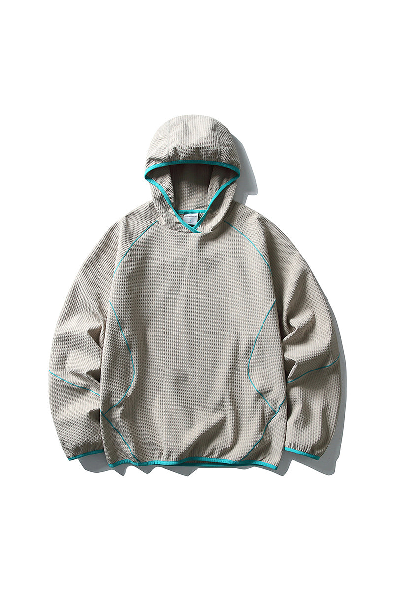 Men Fall Waffle Outdoor Pullover Hoodie