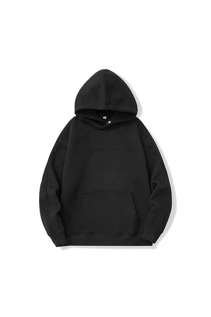 Men's Fall Winter Snap-Button Fleece Kangaroo-Pocket Hoodie