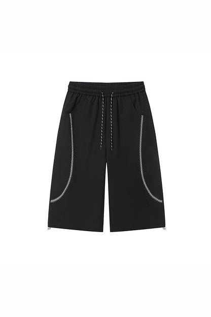 Men's Spring Contrast-Stitch Quick-Dry Wide-Leg Pants
