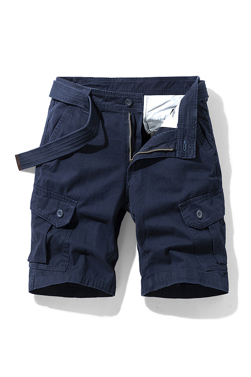 Men's Summer 100% Cotton Multi-Pocket Cargo Shorts