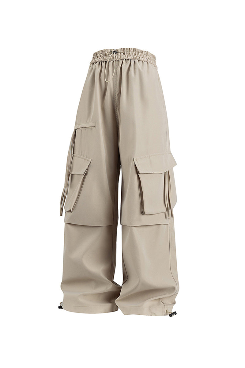 Women's Fall Winter Multi-Pocket Wide-Leg Cargo Pants