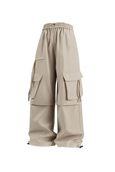 Women's Fall Winter Multi-Pocket Wide-Leg Cargo Pants