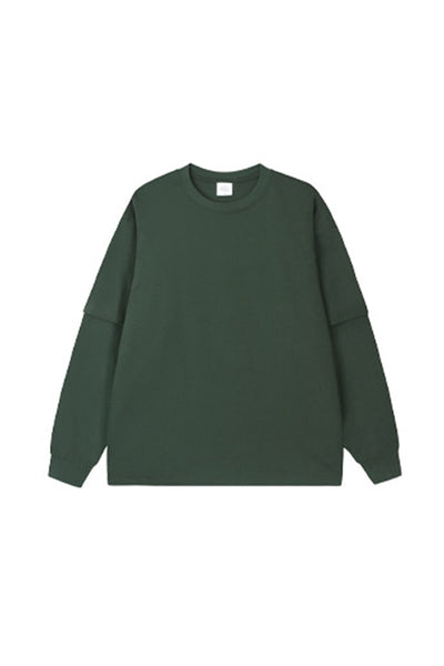 Women's Teen Fall 305g Heavy Long Sleeve Mock Layer Tee