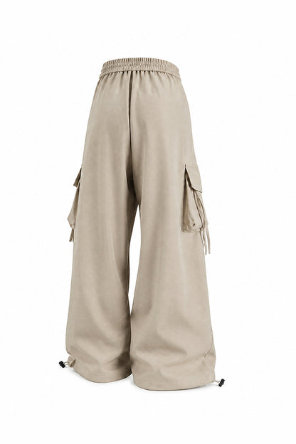 Women's Fall Winter Multi-Pocket Wide-Leg Cargo Pants