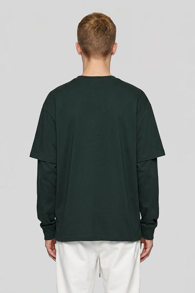 Men's Teen Fall 305g Heavy Long Sleeve Mock Layer Tee