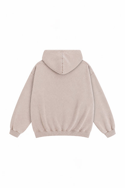Women's Fall Winter Vintage Washed Zip-Up Pocket Hoodie