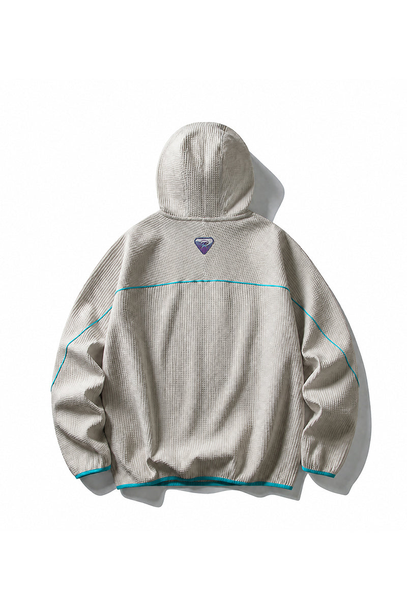 Unisex Fall Waffle Outdoor Pullover Hoodie