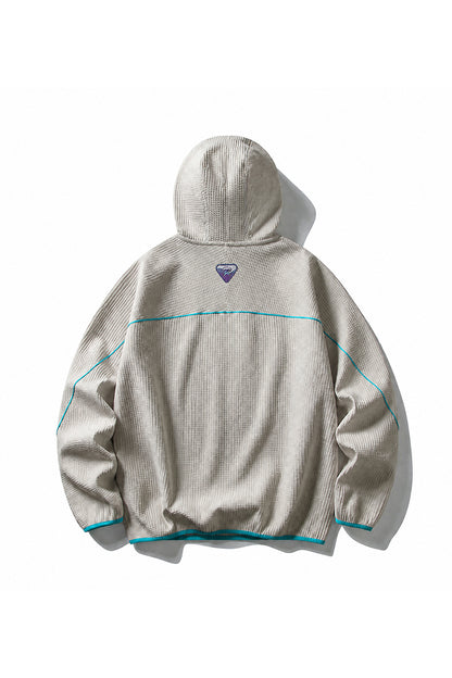 Unisex Fall Waffle Outdoor Pullover Hoodie